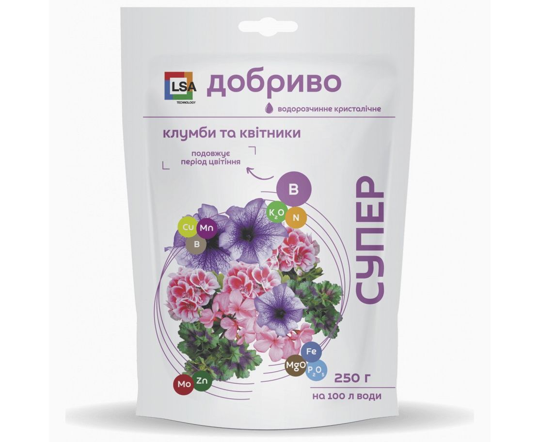 Удобрения :: Удобрения "Семейный Сад" :: Удобрение "Супер" Клумбы 250г